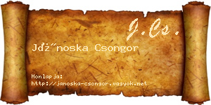 Jánoska Csongor névjegykártya