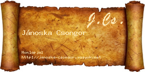 Jánoska Csongor névjegykártya